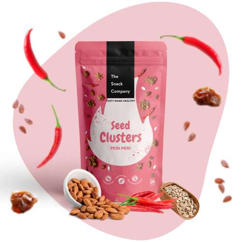 The Snack Company: 6 in 1 Seeds & Dryfruit Mix - Peri Peri Cluster 125gm | Roasted not Fried | Healthy snack