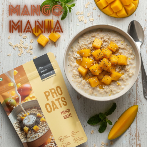 The Snack Company: Protein Oats - Mango Shake | 20gm Protein | 6gm Fibre |60gm