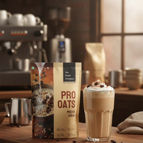 The Snack Company: Protein Oats - Mocha Brew |20gm Protein | 6gm Fibre| 60gm