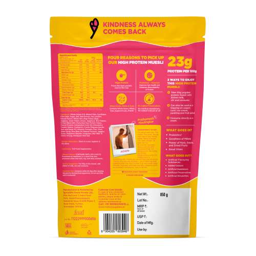 Yogabar: Protein Muesli Fruit and Nuts 850gm Pack of 2