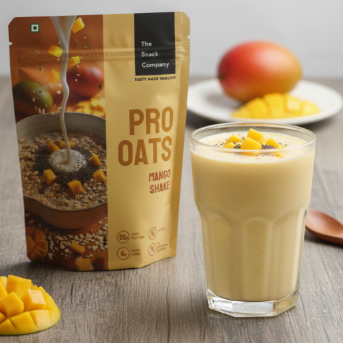 The Snack Company: Protein Oats - Mango Shake | 20gm Protein | 6gm Fibre |60gm