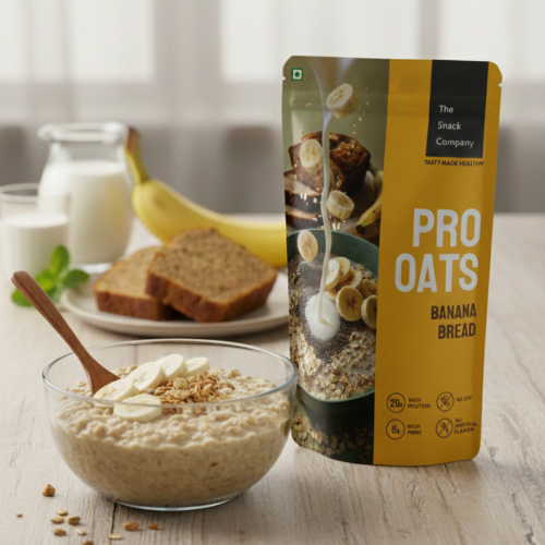 The Snack Company: Protein Oats - Banana Bread | 20gm Protein | 6gm Fibre | 60gm