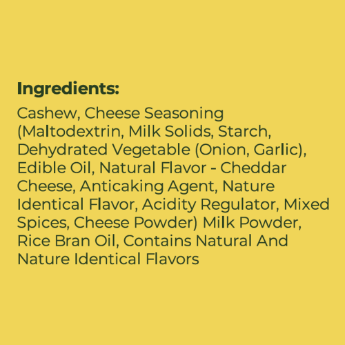 The Snack Company: Roasted Cashews - Cheesy Cheddar 125gm | Roasted not Fried | No added preservatives, healthy and tasty dry fruit snack