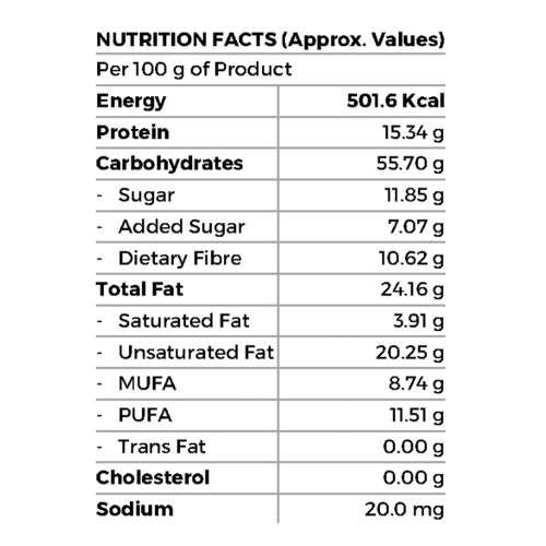 The Snack Company: Dark Chocolate Granola  400gm | 48% Oats | 20% Omega3 Rich Seeds | 10% Almonds