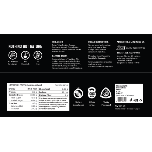 The Snack Company: Cranberry Protein Bar 50gm  Pack of 2| 100% Whey Protein Bar | 25% Protein in every serve