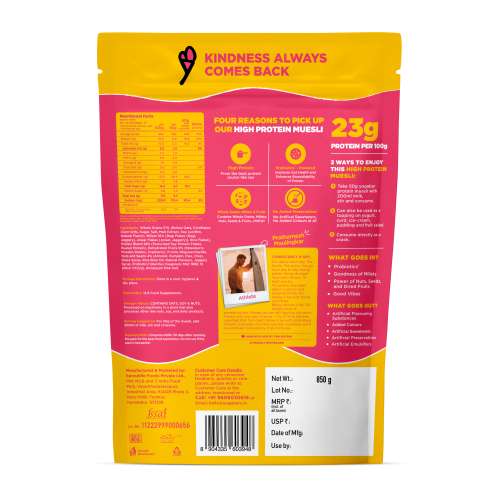 Yogabar: Protein Muesli | Chocolate Almond Cranberry 850gm | Fruit and Nuts 850gm Combo Pack of 2