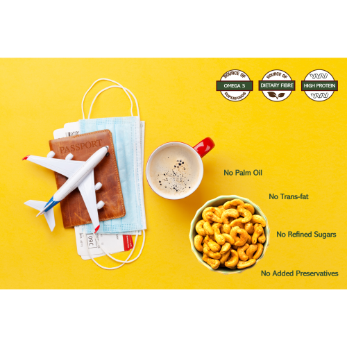 The Snack Company: Roasted Cashews - Cheesy Cheddar 125gm | Roasted not Fried | No added preservatives, healthy and tasty dry fruit snack