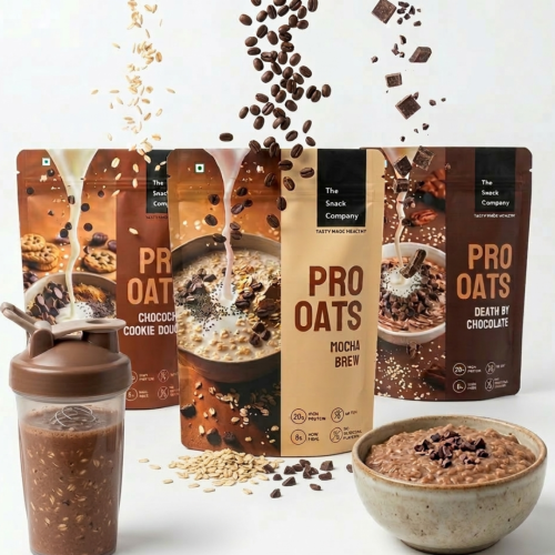 The Snack Company: Protein Oats - Chocolate Combo | 20gm Protein | 6gm Fibre | Pack of 3