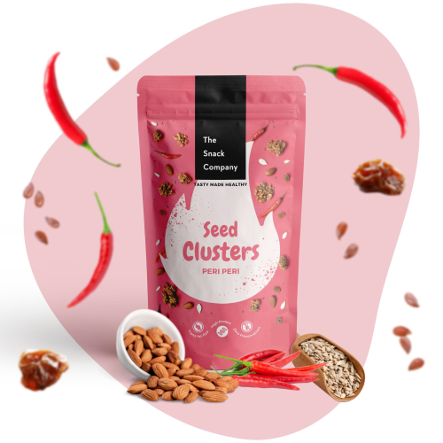The Snack Company: Snacks Combo: Cheddar Cheese Makhana & Peri Peri Seed Cluster (20gm+100gm)
