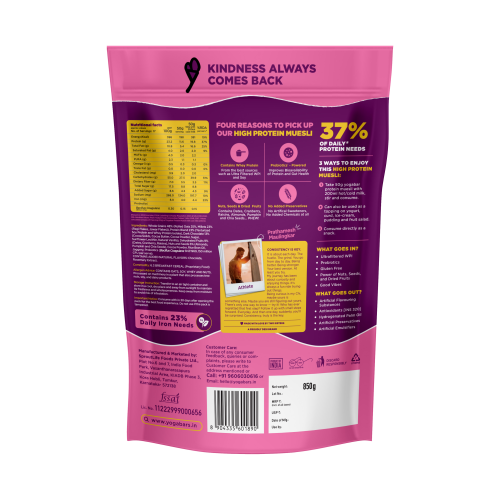 Yogabar: Protein Muesli | Chocolate Almond Cranberry 850gm | Fruit and Nuts 850gm Combo Pack of 2