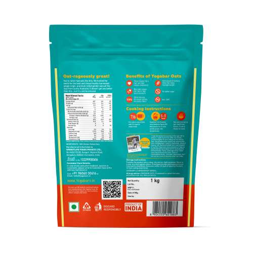 Yogabar: Rolled Oats Combo | 1 kg Pouch & 1 kg Jar