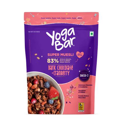 Yogabar: Muesli Fruit and Nut  400gm | Dark Chocolate Muesli 400gm | No Added Sugar Muesli 400gm | Wholegraiin Breakfast Combo Pack of 3