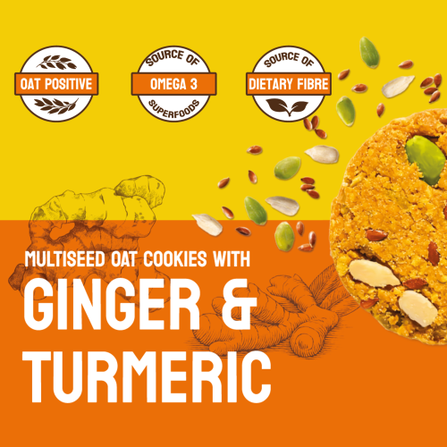 The Snack Company: Ginger Turmeric Cookies  210gm | Healthy Oats and 33% Seeds Cookies - Biscuits