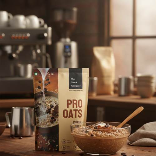 The Snack Company: Protein Oats - Mocha Brew |20gm Protein | 6gm Fibre| 60gm
