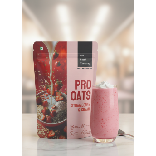 The Snack Company: Protein Oats - Strawberry & Cream | 20gm Protein | 6gm Fibre |60gm