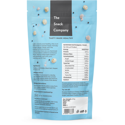 The Snack Company: Salt and Pepper Makhana 20gm