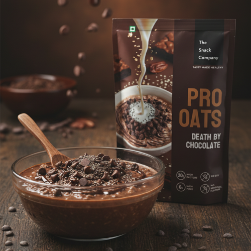 The Snack Company: Protein Oats - Death By Chocolate | 20gm Protein | 6gm Fibre  | 60gm