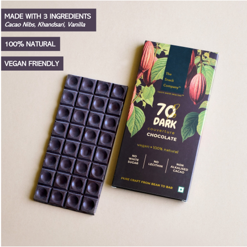 The Snack Company: 41% Couverture MYLK Chocolate 60gm x 70% Couverture Dark Chocolate 60gm Combo