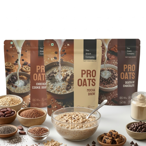 The Snack Company: Protein Oats - Chocolate Combo | 20gm Protein | 6gm Fibre | Pack of 3
