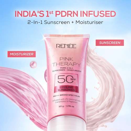 Renee Cosmetics: Pink Therapy Pdrn 2-In-1 Sunscreen + Moisturizer Cooling Sunscreen 50gm