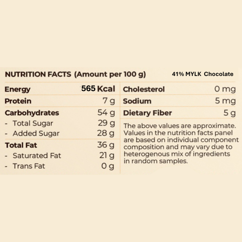 The Snack Company: 41% Couverture MYLK Chocolate 60gm