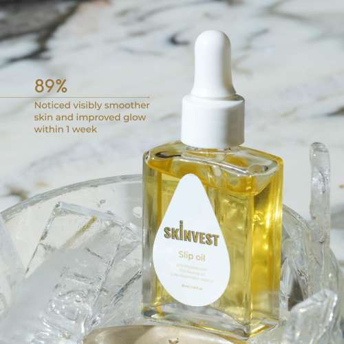 Skinvest: Slip Oil Facial Oil with 60% Phytosqualan, Rosehip & Watermelon Seed Oil | Barrier Repair Glow | 30ml
