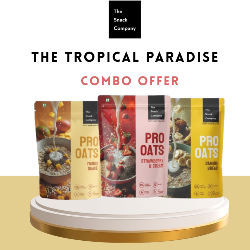 The Snack Company: Protein Oats - Tropical Combo | | 20gm Protein | 6gm Fibre  |Pack of 3