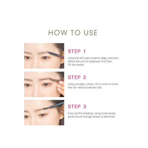 Beauty of Majesty: 3 In1 Triple Edge Eyebrow #02 Dark Brown 0.2gm+0.4gm