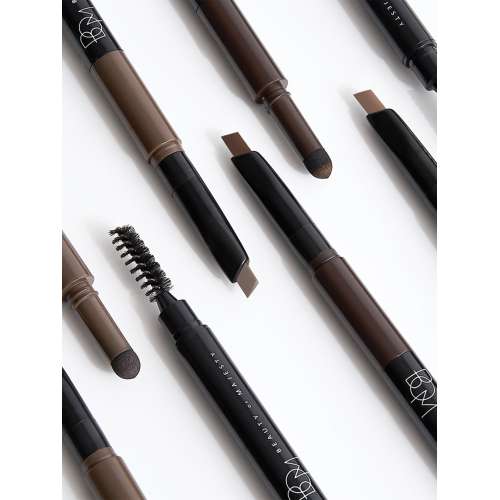 Beauty of Majesty: 3 In1 Triple Edge Eyebrow #02 Dark Brown 0.2gm+0.4gm
