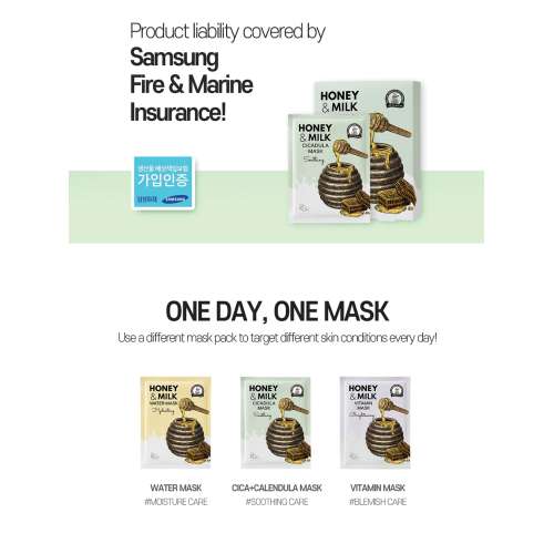 Beauty of Majesty: Honey And Milk Cicadula Mask - Soothing 25gm x 10ea