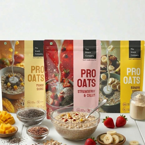 The Snack Company: Protein Oats - Tropical Combo | | 20gm Protein | 6gm Fibre  |Pack of 3