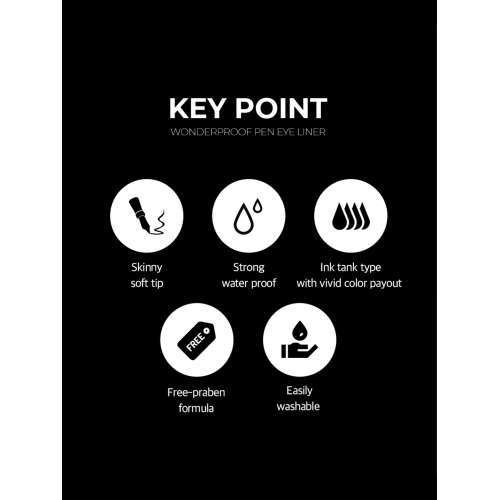 Beauty of Majesty: Wonderproof Pen Eye Liner #01 Wonder Black 0.5gm