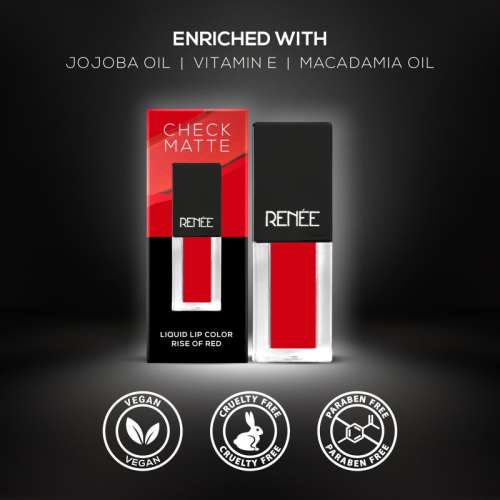 Renee Cosmetics: Check Matte Mini Liquid Lipstick - Rise of Red - 2.5ml