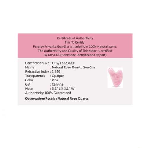 Pure by Priyanka: Rose Qaurtz Gua-Sha - 46 gm