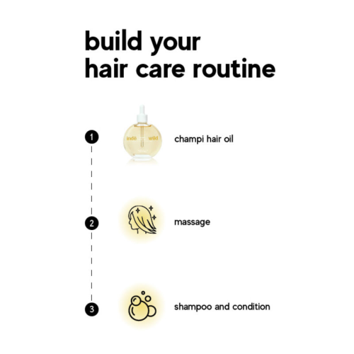 Inde Wild: Champi Hair Oil With Bhringraj, Brahmi & Amla For Regrowth, Hairfall & Dandruff Control 130ml