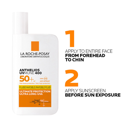La Roche-Posay: Anthelios UVMUNE400 Invisible Fluid SPF50+ Ultra-light Sunscreen for Sensitive Skin 50ml