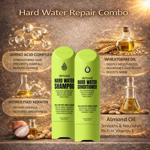 Detoxie: Detoxie Hard Water Repair Combo  | Shampoo 200ml + Conditioner 200ml Each