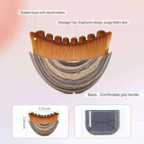 kindlife: Lymphatic Drainage Brush & Gua Sha | Face Sculpting, De-Puffing & Jawline Definition Tool