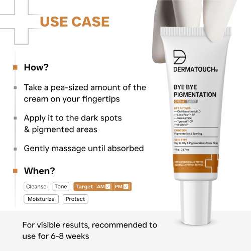 Dermatouch: Bye Bye Pigmentation Removal Cream for Women/Men with Niacinamide 19gm