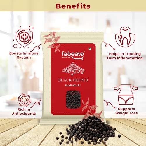 Fabeato: Whole Black Pepper Kali Mirch 100gm Pack of 3