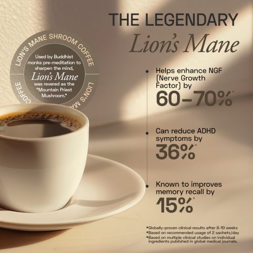 Ace Blend: Lion's Mane Shroom Coffee, Focus & Memory, Instant Medium Roast Blend (5 Serves)