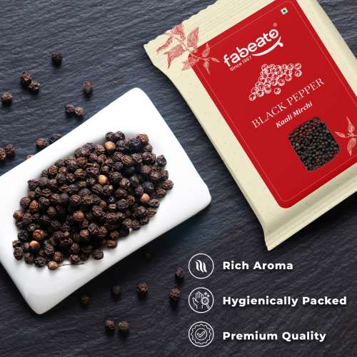 Fabeato: Whole Black Pepper Kali Mirch 100gm Pack of 3
