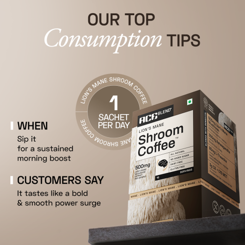 Ace Blend: Lion's Mane Shroom Coffee, Focus & Memory, Instant Medium Roast Blend (5 Serves)