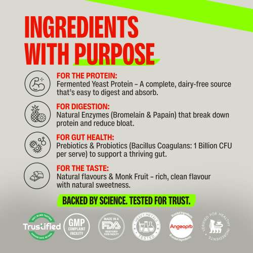 SuperYou: Pro Fermented Yeast Protein Isolate 500gm | 24gm Protein| Vanilla | Higher Absorption than Plant Protein | Superior Muscle Recovery | Gut Friendly | Vegan Protein | PDCAAS of 1