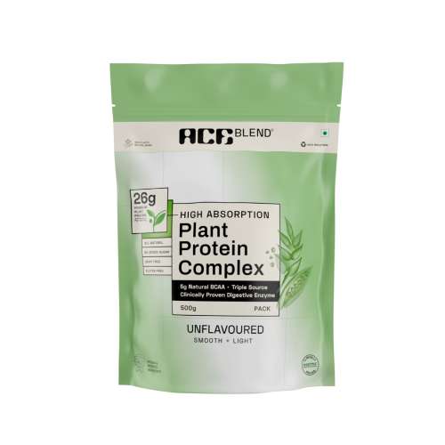 Ace Blend: Unflavoured Plant Protein Triple Complex, 26gm Protein per Serving, Gut Friendly | 50gm