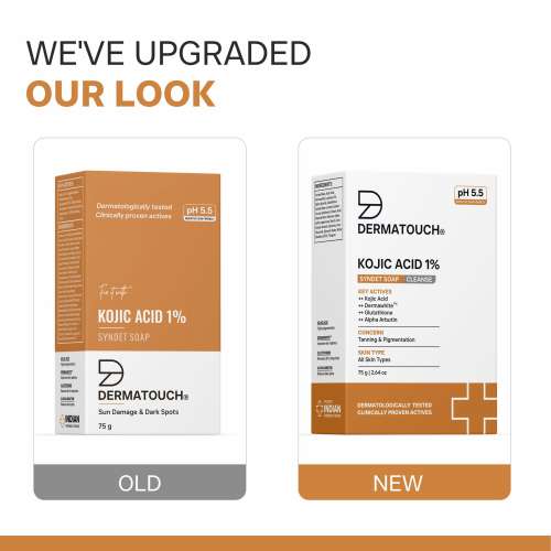 Dermatouch: DERMATOUCH Kojic Acid 1% Soap with Glutathione | For Pigmentation & Sun damage | Soap for Men & Women | Suitable for All Skin Types | 75gm  Pack of 6