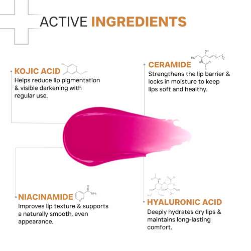 Dermatouch: Kojic Acid Ceramide SPF 50 PA+++ Light Rosy Lip Balm - 5gm | Moisturizing  Sun Protection  Nourishing | Reduces Pigmentation & Heals Dry Lips