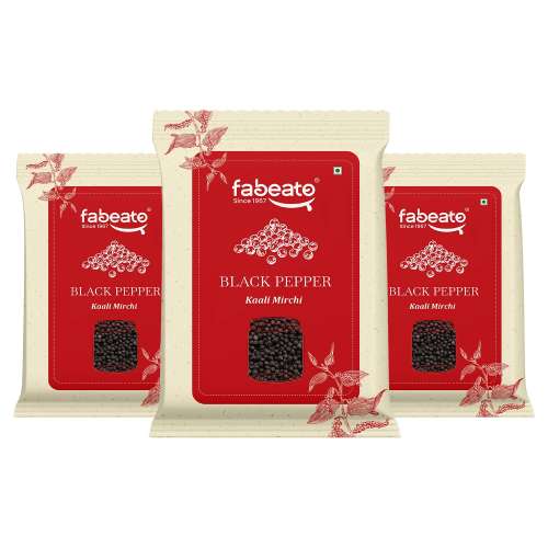 Fabeato: Whole Black Pepper Kali Mirch 100gm Pack of 3