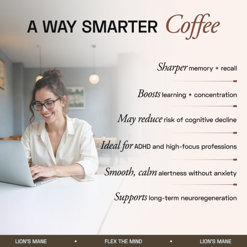 Ace Blend: Lion's Mane Shroom Coffee, Focus & Memory, Instant Medium Roast Blend (5 Serves)