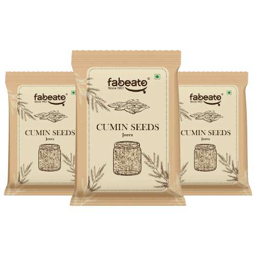 Fabeato: Cumin Seeds Whole Premium Jeera 200gm Pack of 3